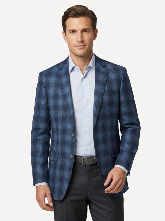 Lauren Ralph Lauren Other - Lauren Ralph Lauren Men's Linen Plaid Blazer Sport Coat Blue 38R
